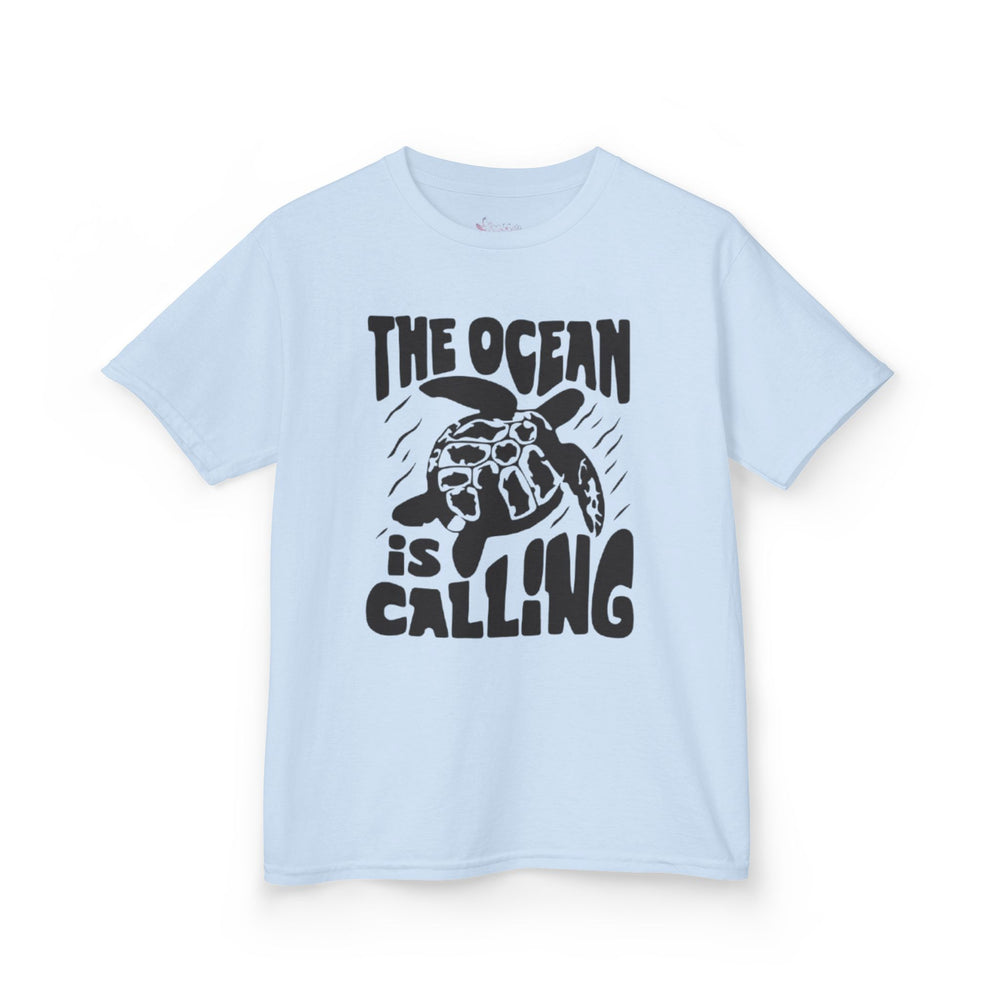 Gildan 5000B | Kids' Sea Turtle Adventure T-Shirt - "The Ocean is Calling" Graphic Tee