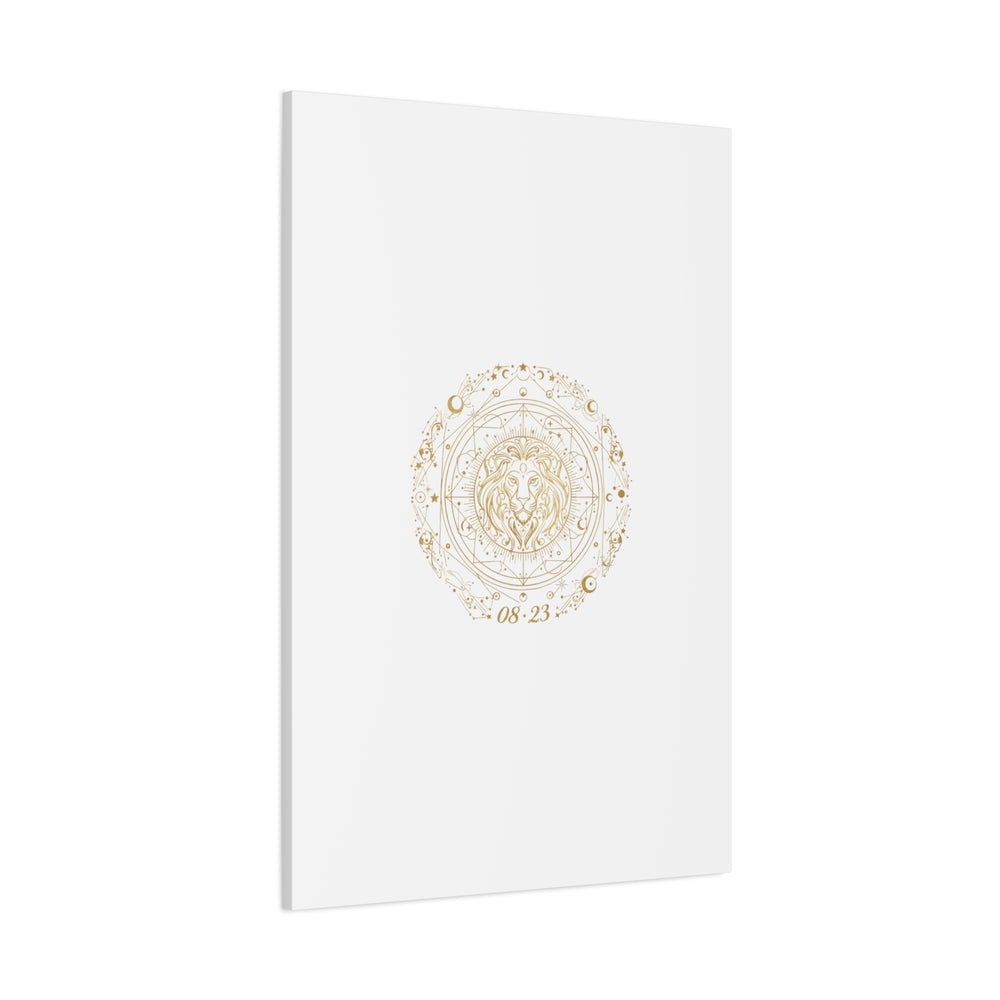 Gold Leo Zodiac Canvas, Astrological Constellation Art | Metallic Lion Wall Art