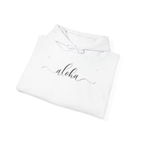 Gildan 18500 | Unisex Minimalist "Aloha" Script Hoodie – Elegant Cursive Graphic – Premium Soft Fleece Pullover