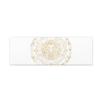 Gold Leo Zodiac Canvas, Astrological Constellation Art | Metallic Lion Wall Art