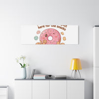 Donut Snacks Pun Canvas | Food & Snack Humor, Cozy Kawaii Art