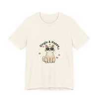 Single & Happy Cat Tee | Anti Valentine, Single Humor Shirt