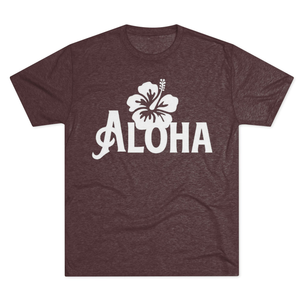 Next Level 6010 | Unisex Vintage Aloha Hibiscus Unisex Tri-Blend Tee – Retro Beach Vibes