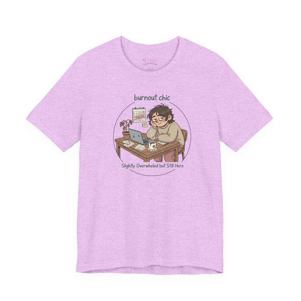 Bella+Canvas 3001 | Burnout Chic Tee | burnout, tired, coffee humor