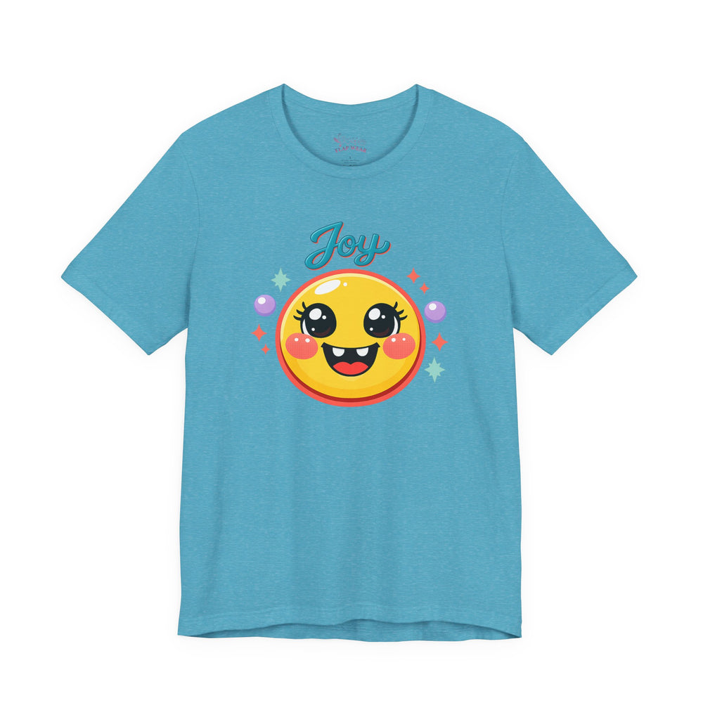 Bella+Canvas 3001 | Radiant Joy Emoji T-Shirt | Kawaii Aesthetic Smiley Graphic Tee | Unisex Jersey Short Sleeve Tee