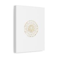 Gold Leo Zodiac Canvas, Astrological Constellation Art | Metallic Lion Wall Art