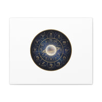 Zodiac Constellation Wheel Canvas, Astrology Art Print | Gold Foil Galaxy