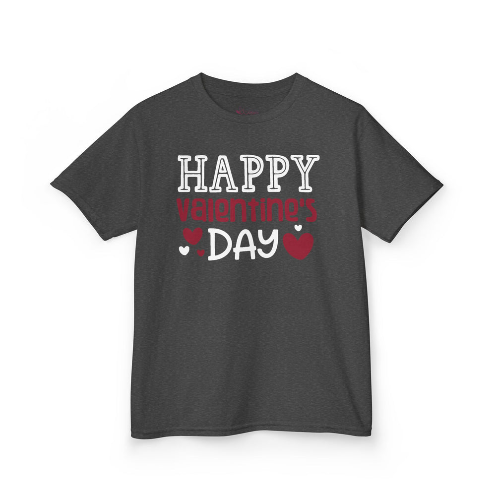 Kids Happy Valentine Day T-Shirt – Youth Valentine’s Day Graphic Tee – Soft Cotton Holiday Shirt for Boys & Girls