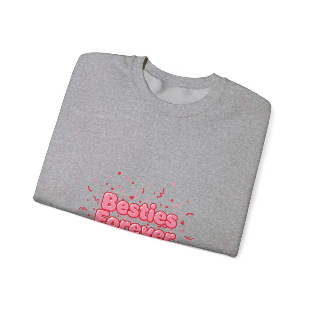 Besties Forever Sweatshirt | Galentine's Friendship Crewneck, Pink Chunky Type