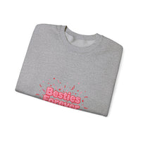 Besties Forever Sweatshirt | Galentine's Friendship Crewneck, Pink Chunky Type