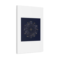 Gold Zodiac Wheel Canvas | Astrology Constellation Art, Cosmic Wall Print