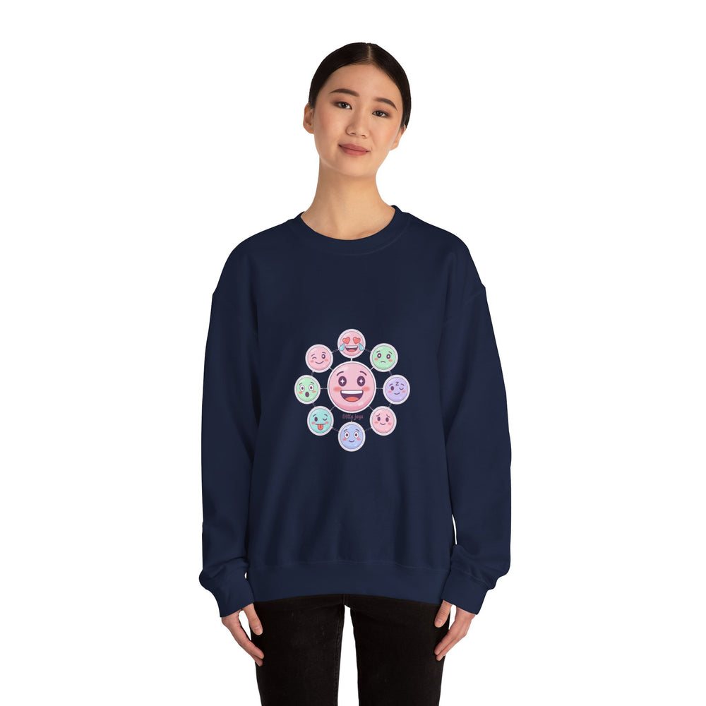Pastel Doodle Emoticon Pattern Sweatshirt | cute emoji sticker repeat