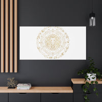 Gold Leo Zodiac Canvas, Astrological Constellation Art | Metallic Lion Wall Art