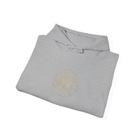 Celestial Zodiac Crest Hoodie | astrology constellation, metallic foil accents