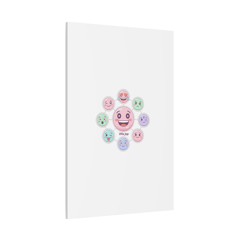 Hand-Drawn Emoticon Sticker Pattern Canvas | Cute Emoji Repeat Print