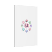 Hand-Drawn Emoticon Sticker Pattern Canvas | Cute Emoji Repeat Print
