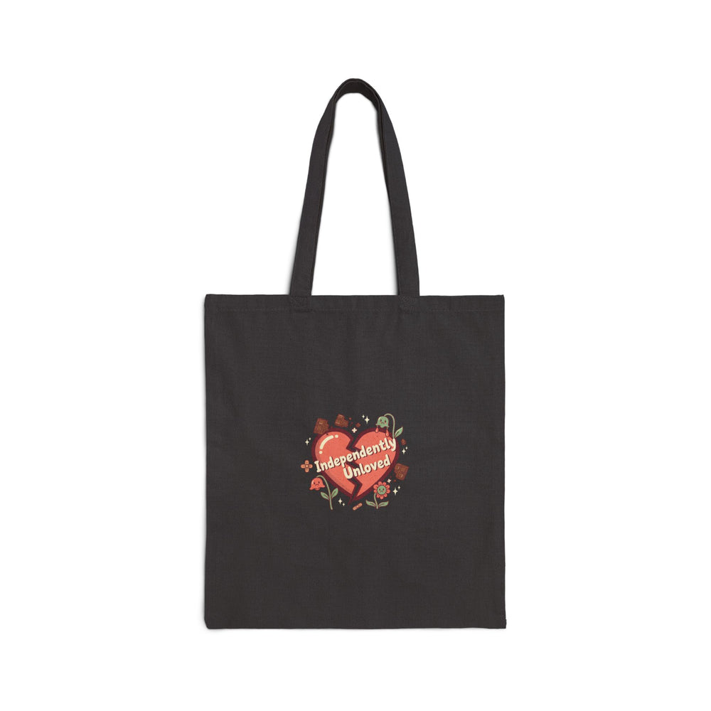 Anti‑Valentine Heart Quip Tote, Cotton Canvas, Single Humor, Pastel Cynic