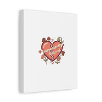 Independently Unloved Heart Print Canvas | Anti Valentine, Single Humor