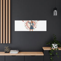 Love & Grit Canvas, Western Valentine Cowgirl Heart Poster | Cowboy Valentine