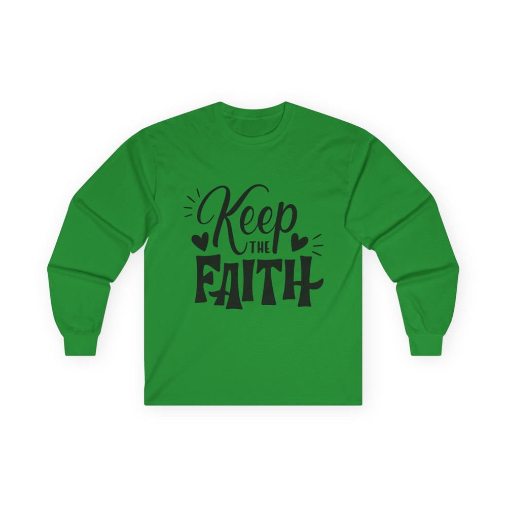 Keep The Faith Long Sleeve T-Shirt | Christian Scripture Faith Tee | Men's Christian Apparel By Gildan2400