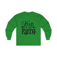 Keep The Faith Long Sleeve T-Shirt | Christian Scripture Faith Tee | Men's Christian Apparel By Gildan2400