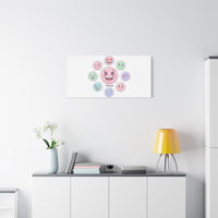 Hand-Drawn Emoticon Sticker Pattern Canvas | Cute Emoji Repeat Print