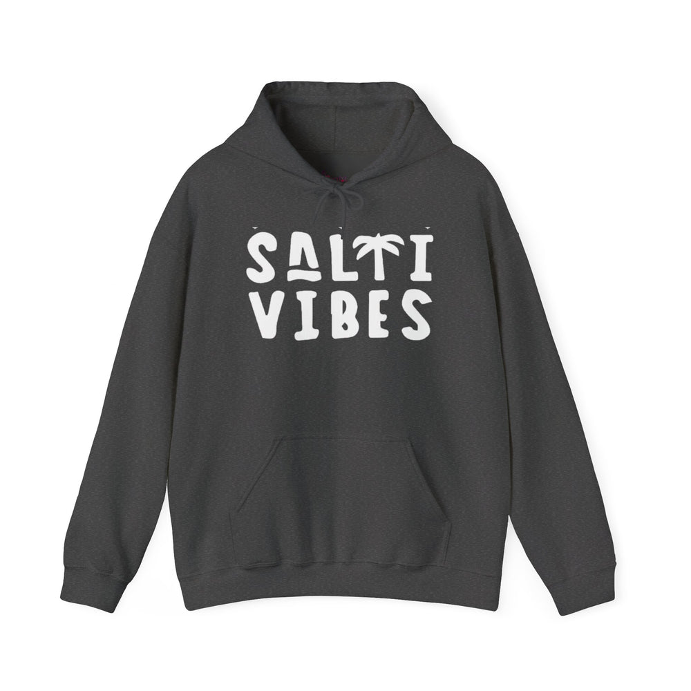 Gildan 18500 | Unisex "Salti Vibes" Palm Tree Graphic Hoodie – Tropical Coastal Fleece – Premium Soft Beachwear Pullover