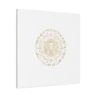 Gold Leo Zodiac Canvas, Astrological Constellation Art | Metallic Lion Wall Art