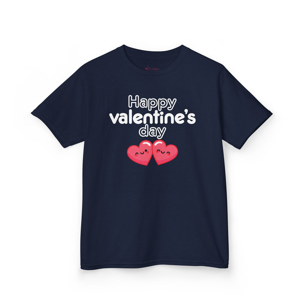 Kids Happy Valentine’s Day T-Shirt – Youth Modern Typography Graphic Tee – Soft Cotton Holiday School Shirt for Boys & Girls