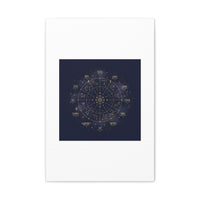 Gold Zodiac Wheel Canvas | Astrology Constellation Art, Cosmic Wall Print