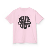 Gildan 5000B | Groovy "Chill Out" Kids' Cotton T-Shirt – Retro Aesthetic Youth Graphic Tee