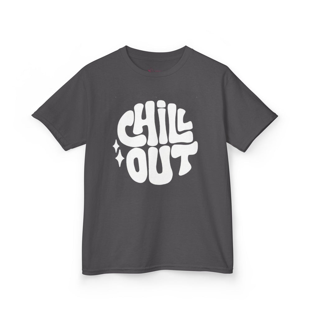 Gildan 5000B | Groovy "Chill Out" Kids' Cotton T-Shirt – Retro Aesthetic Youth Graphic Tee