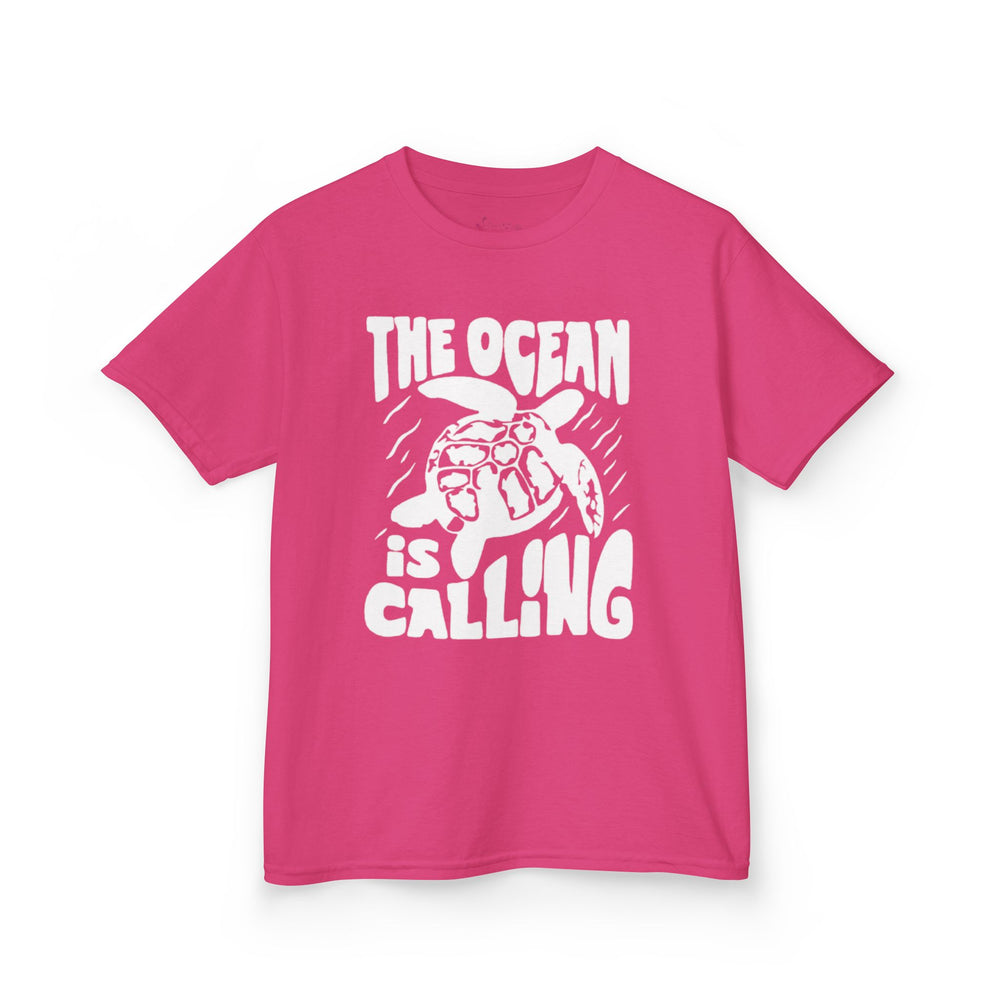 Gildan 5000B | Kids' Sea Turtle Adventure T-Shirt - "The Ocean is Calling" Graphic Tee