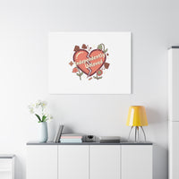 Independently Unloved Heart Print Canvas | Anti Valentine, Single Humor