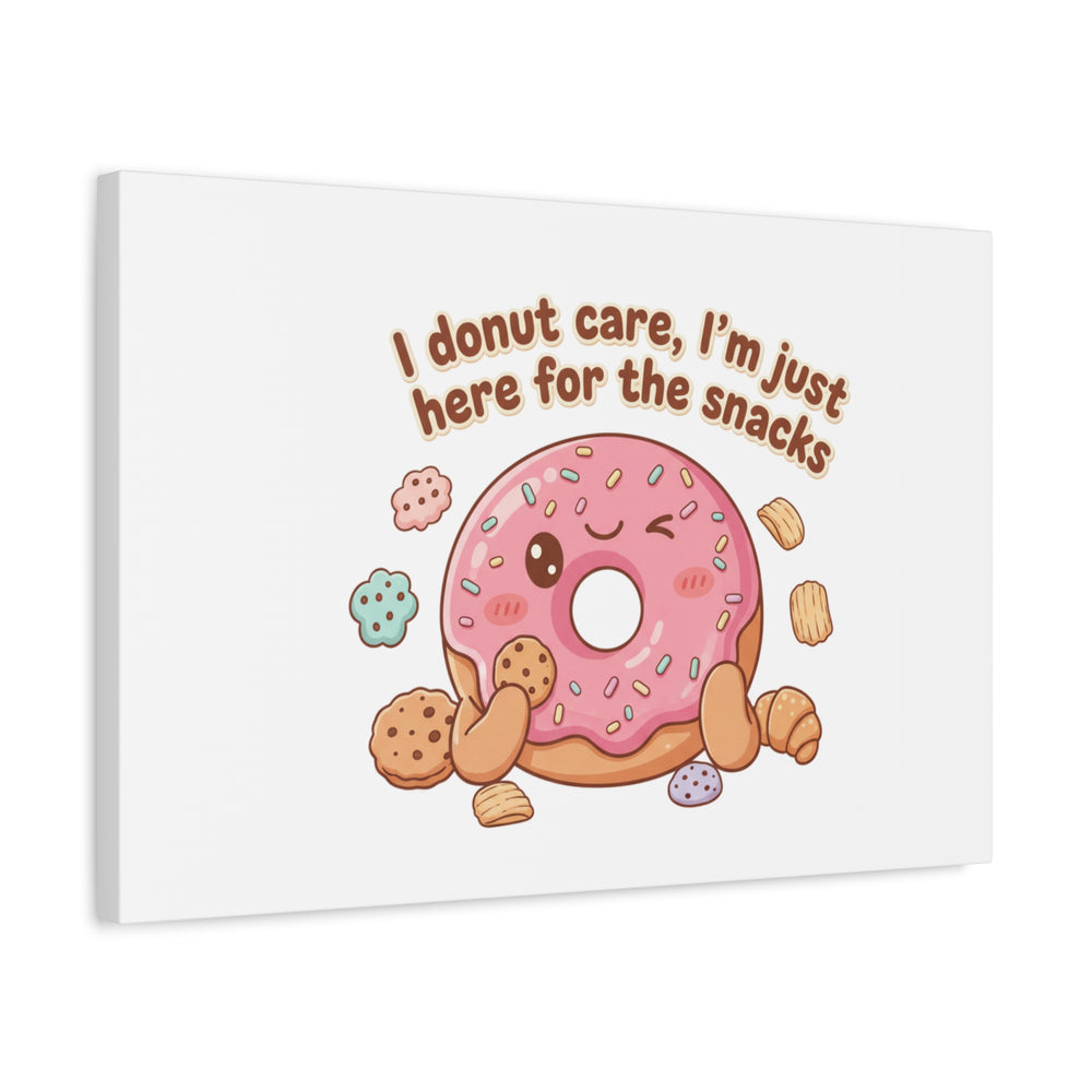 Donut Snacks Pun Canvas | Food & Snack Humor, Cozy Kawaii Art