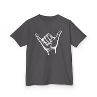 Gildan 5000B | Kids' Shaka Hand "Hang Loose" Graphic Tee – Soft Cotton Youth T-Shirt
