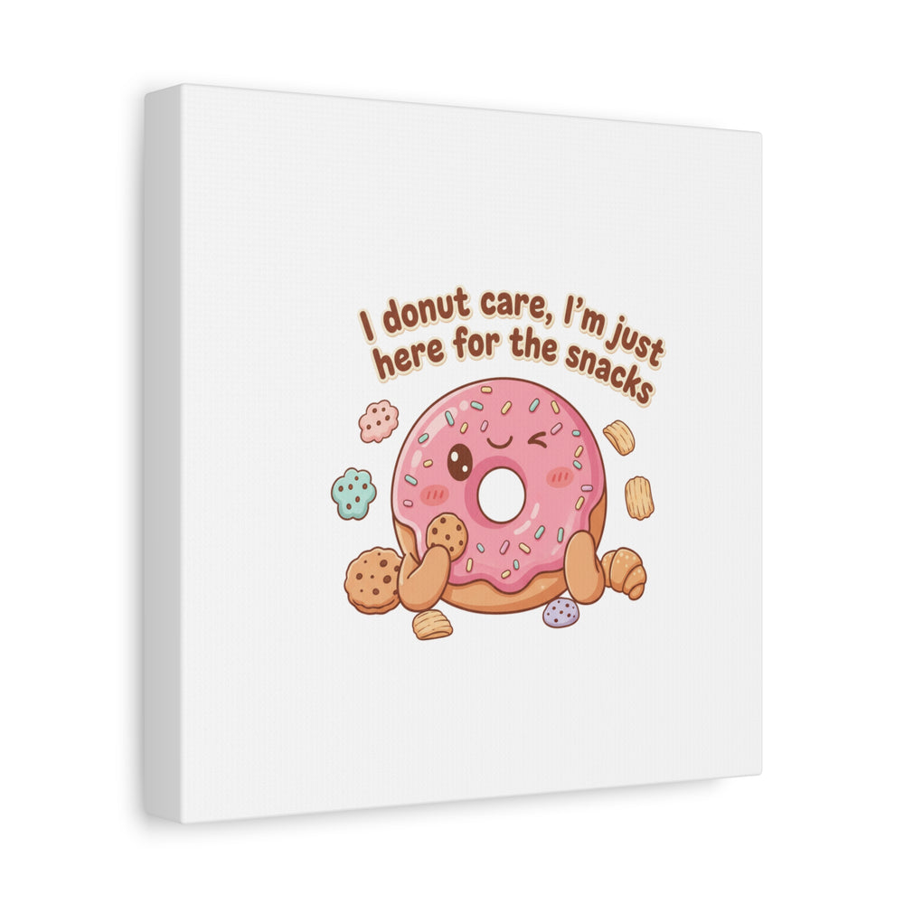 Donut Snacks Pun Canvas | Food & Snack Humor, Cozy Kawaii Art