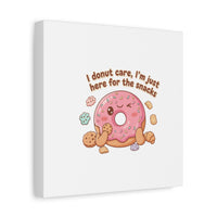 Donut Snacks Pun Canvas | Food & Snack Humor, Cozy Kawaii Art