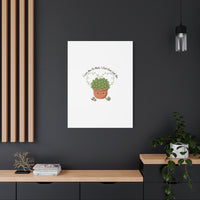 I Can't Even Leaf You Canvas, Plant Parent Pun | Sage Cream Botanical Art
