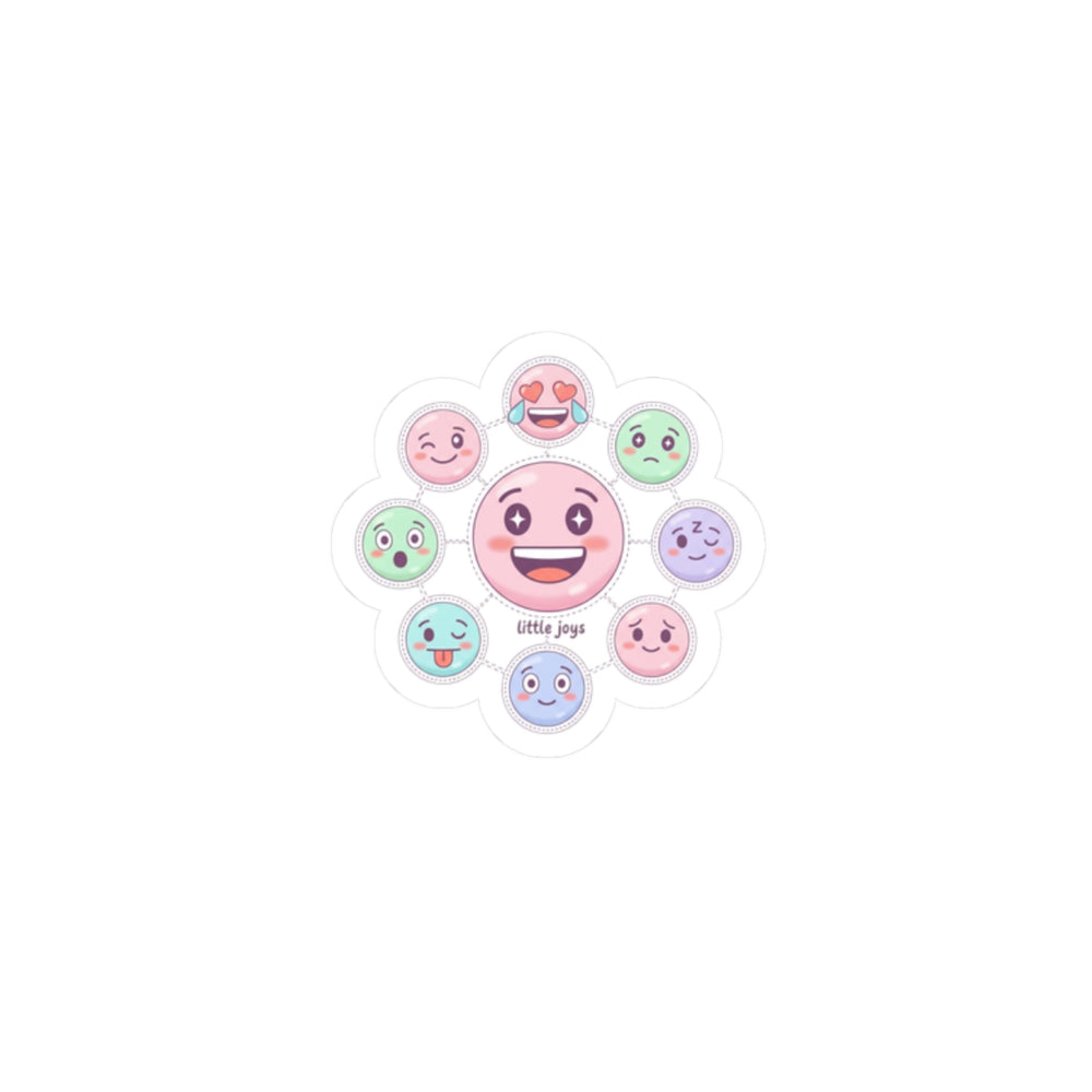 Hand-Drawn Emoticon Flower Sticker | Cute Emoji Sticker Pattern, Pastel Doodle