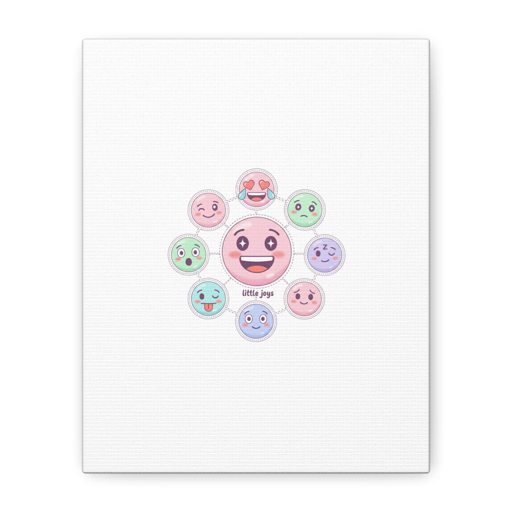 Hand-Drawn Emoticon Sticker Pattern Canvas | Cute Emoji Repeat Print