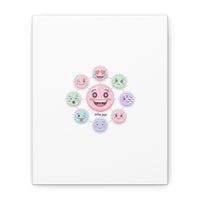 Hand-Drawn Emoticon Sticker Pattern Canvas | Cute Emoji Repeat Print