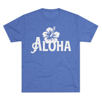 Next Level 6010 | Unisex Vintage Aloha Hibiscus Unisex Tri-Blend Tee – Retro Beach Vibes