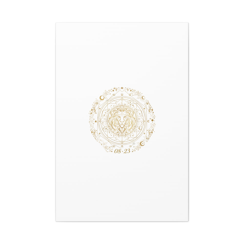 Gold Leo Zodiac Canvas, Astrological Constellation Art | Metallic Lion Wall Art