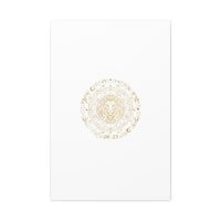 Gold Leo Zodiac Canvas, Astrological Constellation Art | Metallic Lion Wall Art