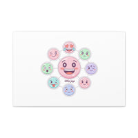 Hand-Drawn Emoticon Sticker Pattern Canvas | Cute Emoji Repeat Print
