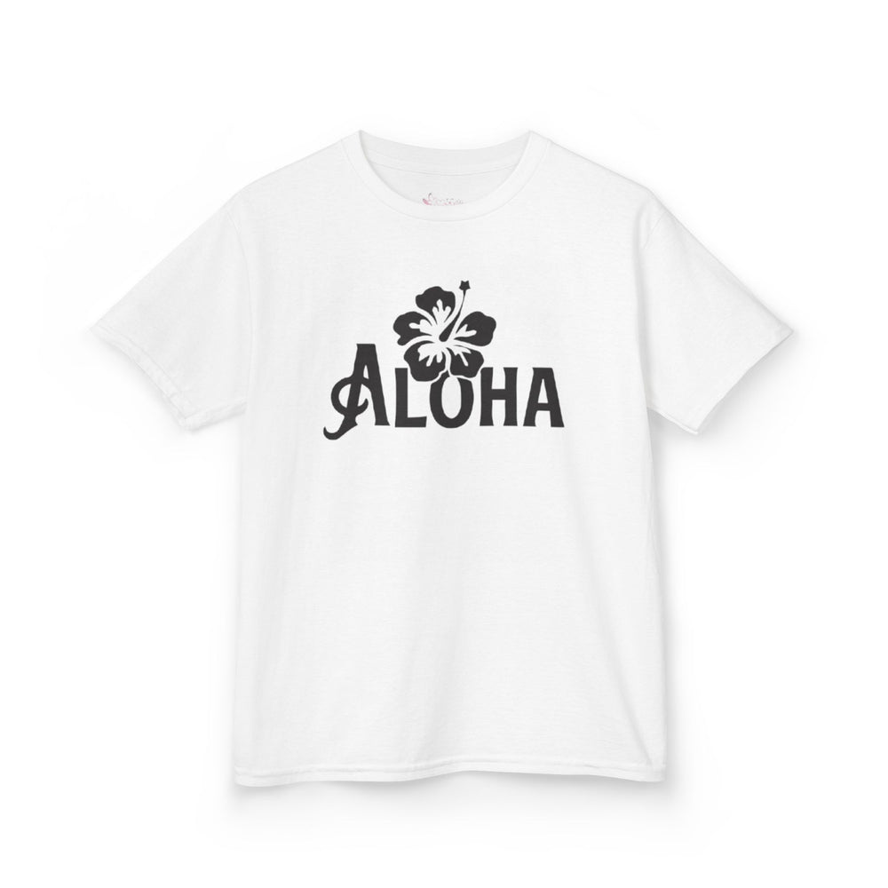 Gildan 5000B | Kids' Aloha Hibiscus Tropical T-Shirt - Soft Cotton Summer Tee