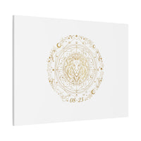 Gold Leo Zodiac Canvas, Astrological Constellation Art | Metallic Lion Wall Art