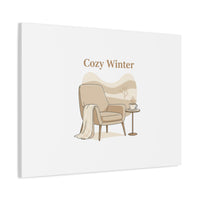 Cozy Winter minimal line art Canvas | Slow Life, soft life neutral wall decor