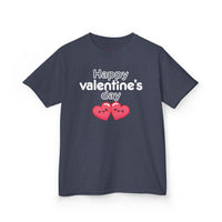 Kids Happy Valentine’s Day T-Shirt – Youth Modern Typography Graphic Tee – Soft Cotton Holiday School Shirt for Boys & Girls